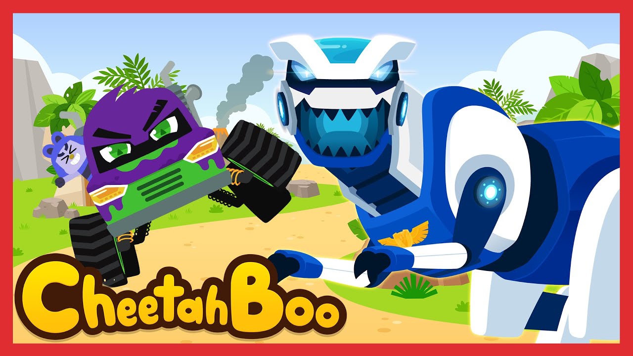 [🎉NEW] DIno Car Reino! Stop the monster car! | Dino police | Nursery rhymes & Kids Song #Cheetahboo