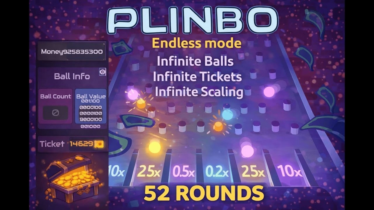 Plinko Roguelike Endless Mode| Plinbo Infinite Balls, Infinite Tickets, Infinite Scaling | 52 Rounds