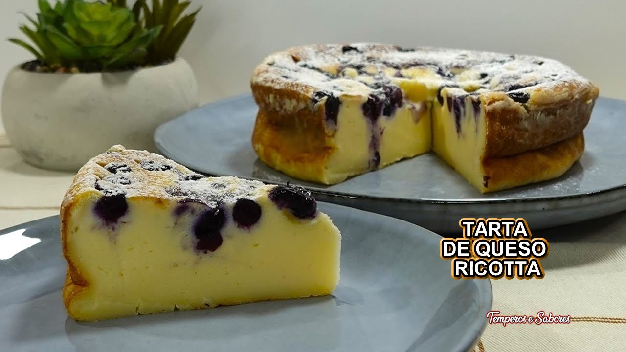 TARTA DE QUESO RICOTTA CON SOLO 4 INGREDIENTES SUBLIME Y MUY FÁCIL