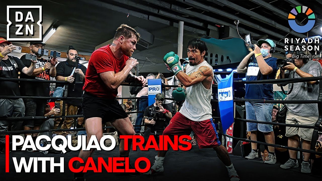 INSIDE CAMP: Canelo VISITS & TRAINS With Manny Pacquiao Before Mario Barrios Fight!