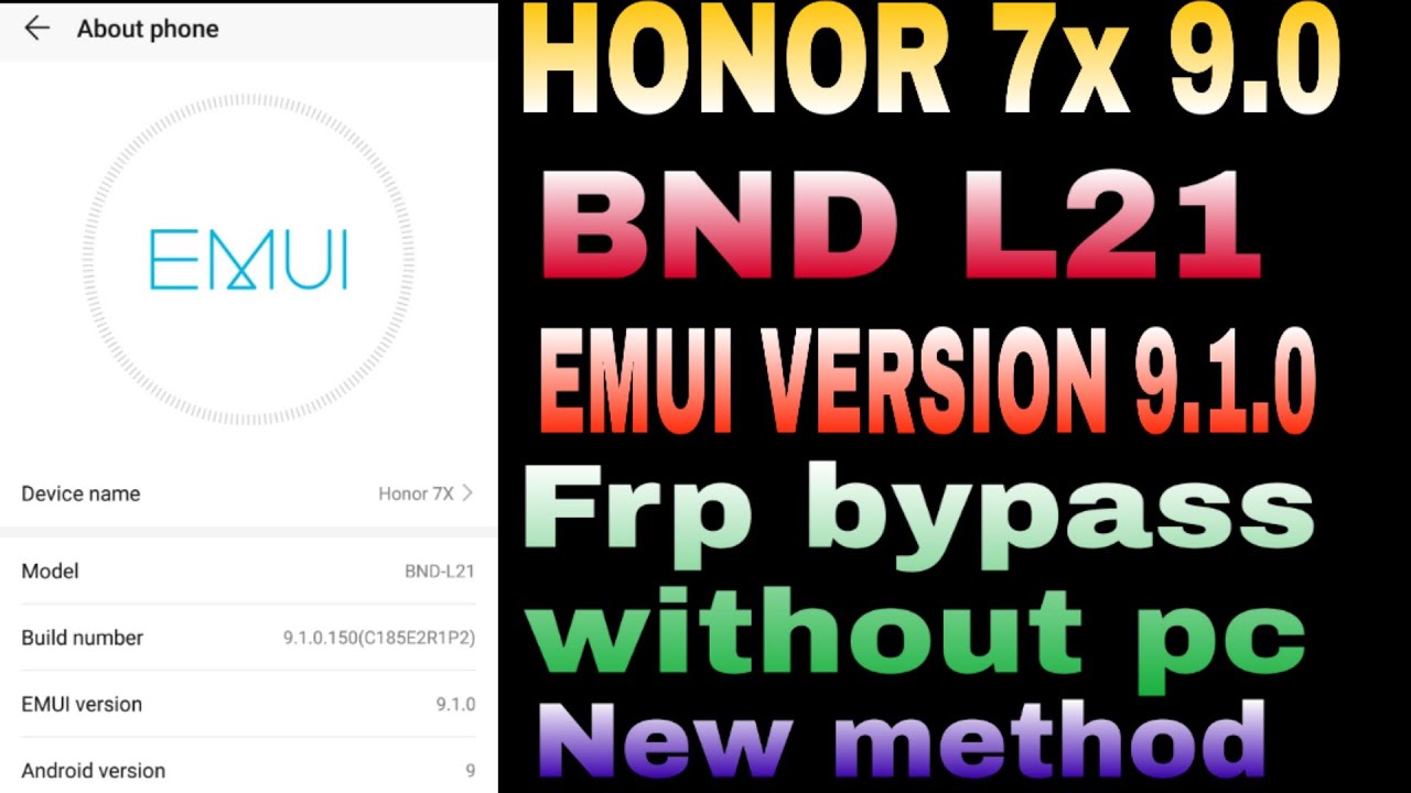 Honor 7x 9.0 frp bypass easily without pc 100% ||honour 7x bnd l21 9.0 frp bypass 2019|| Afridi gsm