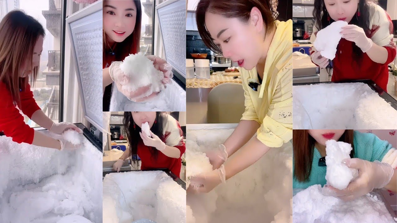 ASMR ICE EATING || AJING'S SATISFYING🤤 FREEZER FROST ICE EATING || FROST BITES🥶SOFT ICE BITES ASMR 🧊