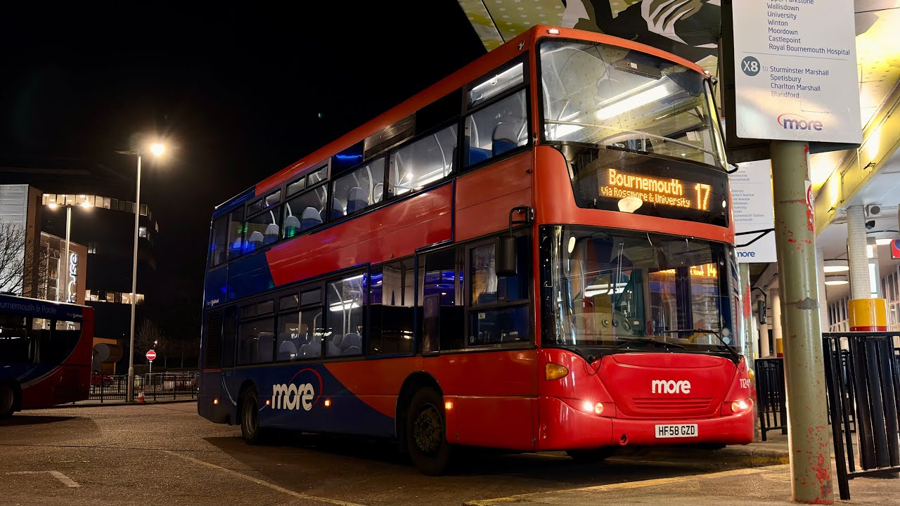 Journey on Morebus Route 17 - Scania Omnicity | 1124 (HF58GZD)