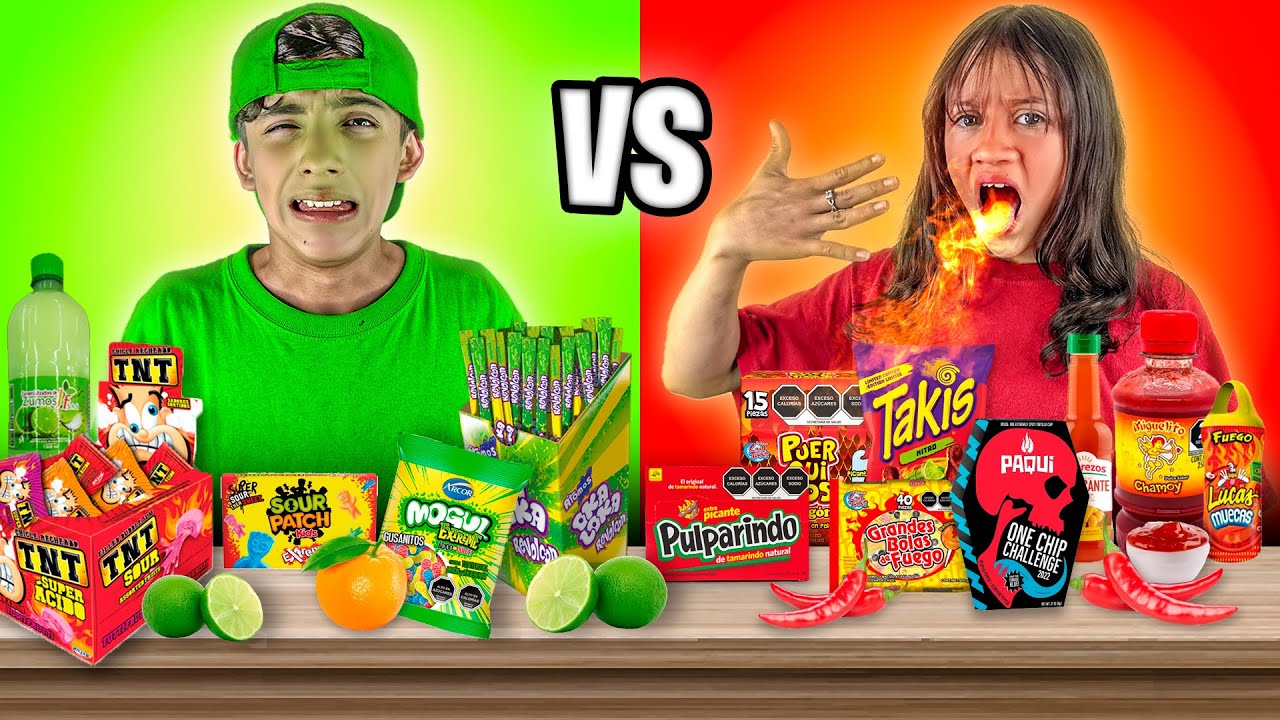 COMIDA ÁCIDA vs COMIDA PICANTE  🔥* ¡El ÚLTIMO en DEJAR DE COMER GANA!