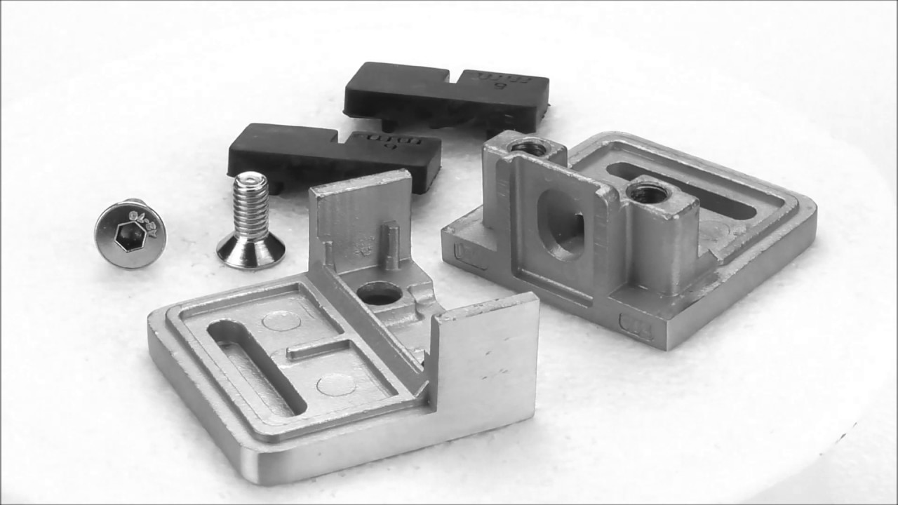 Edelstahl Glashalter 45 x 45 mm flach aus V2A