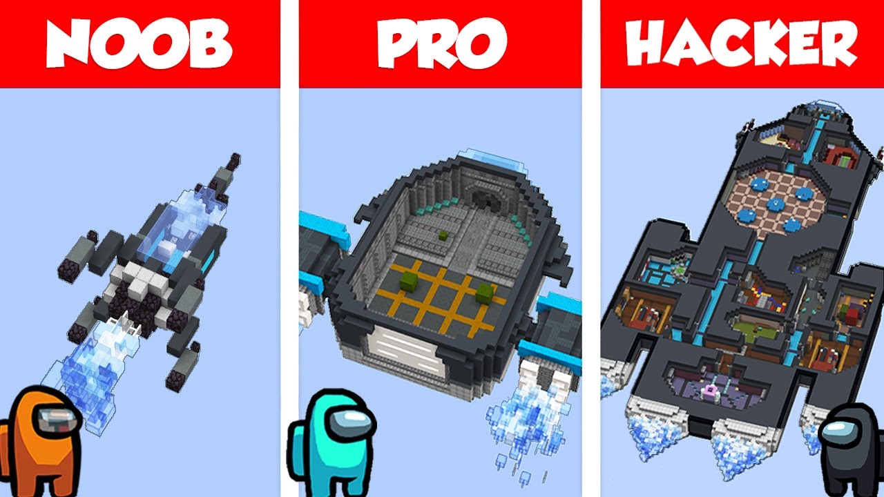 Minecraft NOOB vs PRO vs HACKER: THE SKELD HOUSE BUILD CHALLENGE in Minecraft / Animation