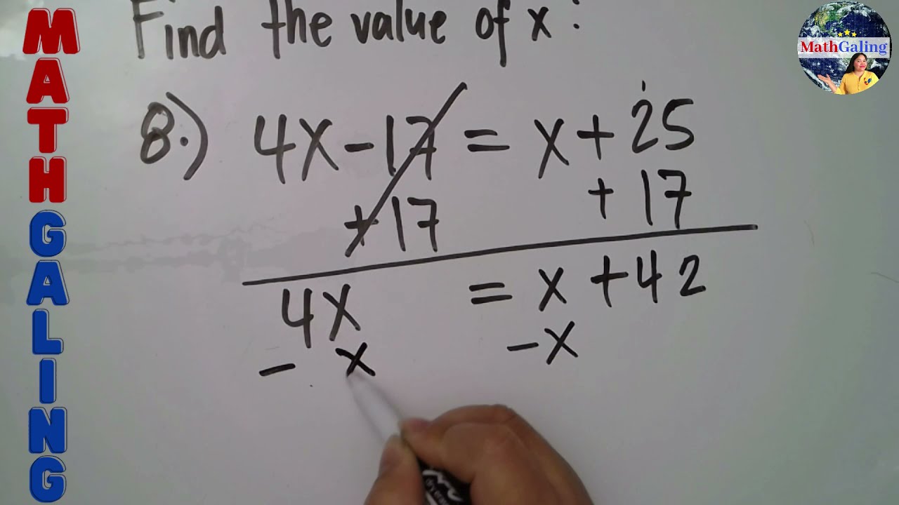 TAGALOG MATH Simple Algebra Finding The Value of X | Tagalog Math Tutorial Algebra | MathGaling