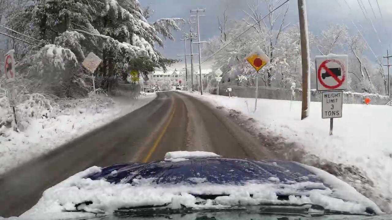 Driving to Black Rock Boat Launch After it Snowed
