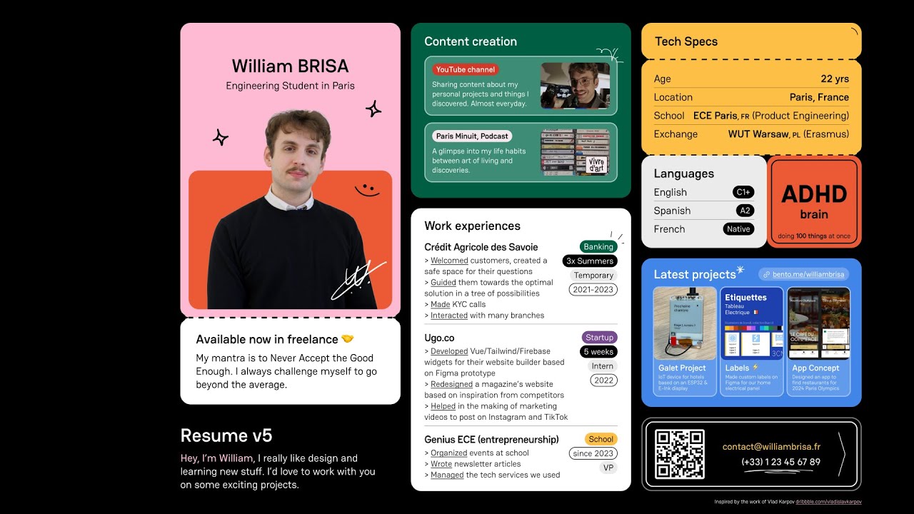 making my new bento resume on figma