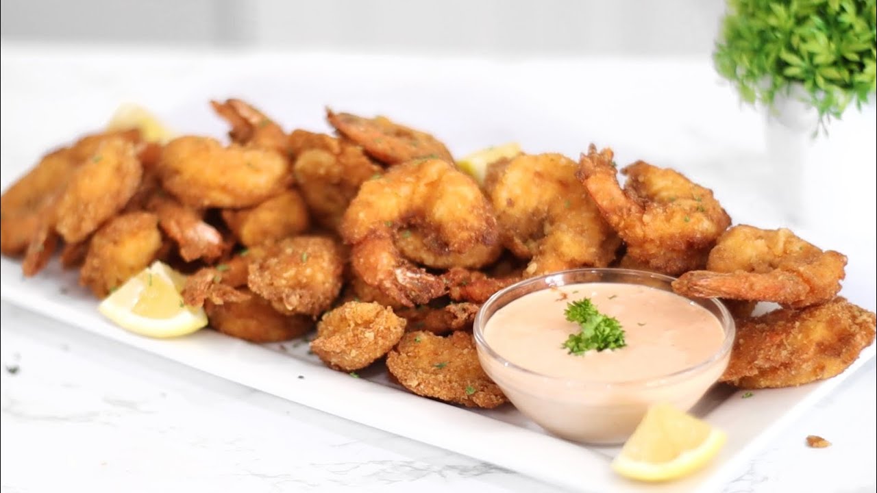 How to make the CRISPIEST FRIED SHRIMPS with a simple homemade dipping sauce | Perfect Appetizer