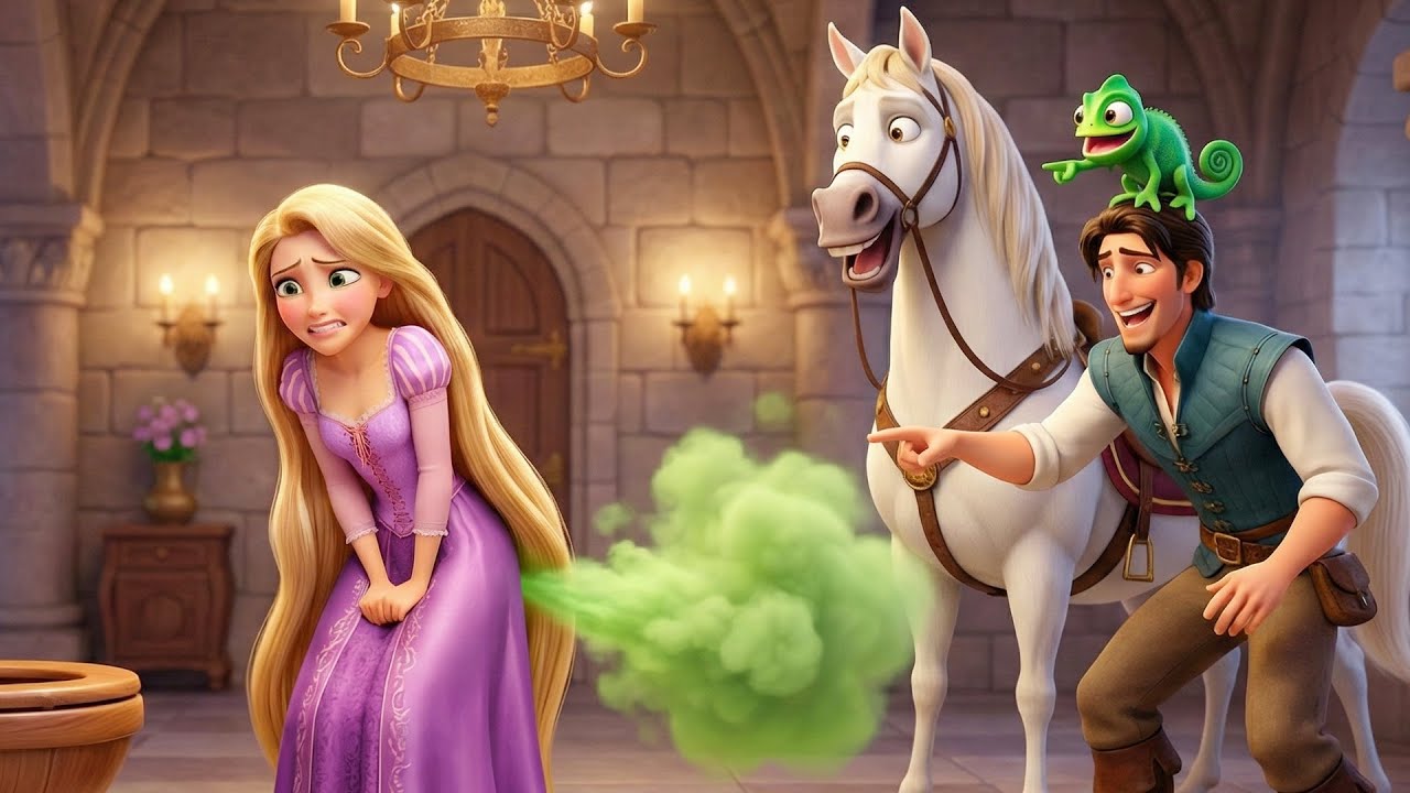 Oops! Rapunzel Gets Embarrassed 😳💨 Flynn Rider, Pascal & Maximus Witness It All 😄| Tangled Animation