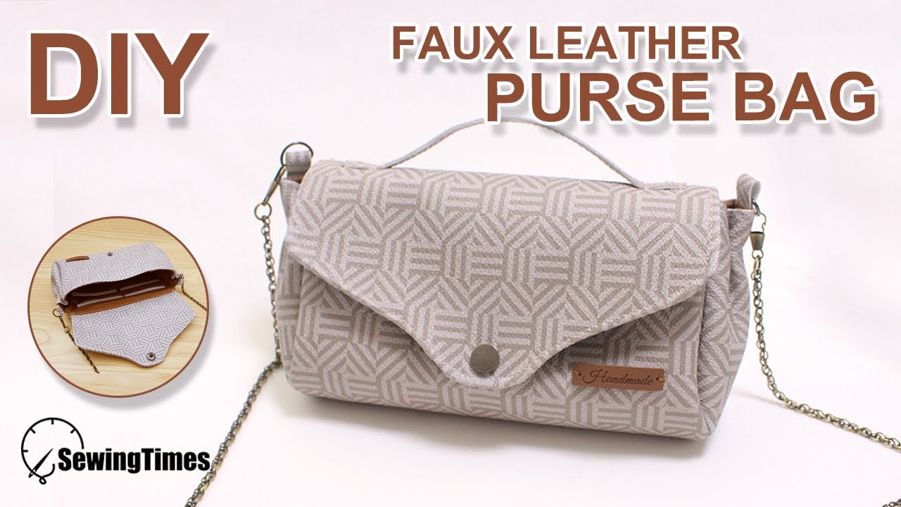 Как сшить сумка через плечо Искусственная кожа | DIY faux leather crossbody bag #sewingtimes