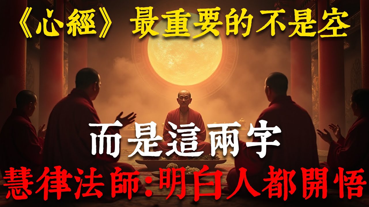 心經，最重要的不是空，而是這兩字，慧律法師，明白人都開悟