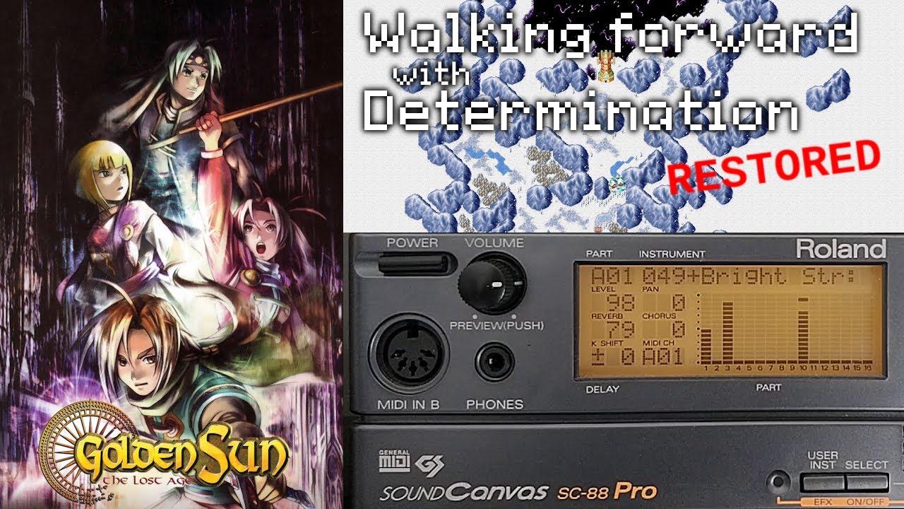 Walking forward with determination / World Map 2 (Restored - Roland SC-88) - Golden Sun The Lost Age