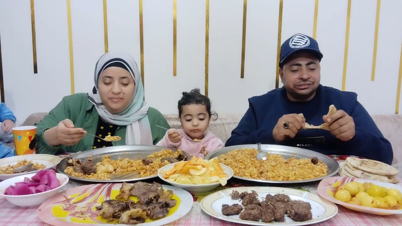 فطار 7 يوم رمضان علي كفته مشويه ولحمه شرايح مشويه والمبكبكه الليبيه 😋