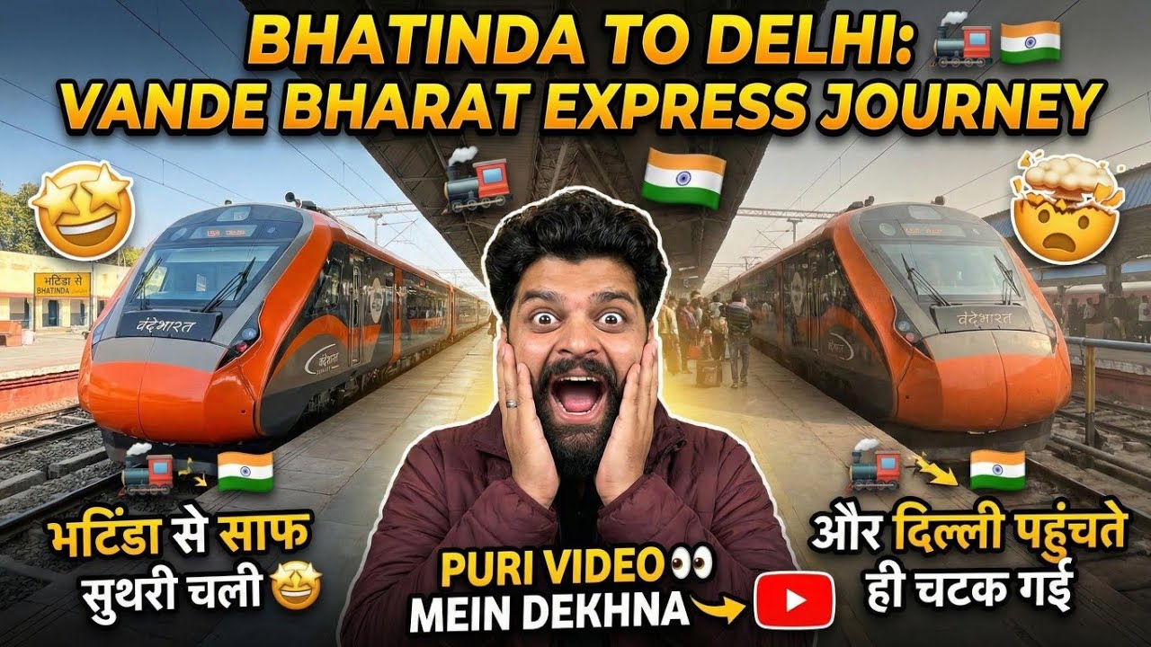Bhatinda to Delhi in Vande Bharat Express 🚄💨 | High Speed, Comfort & Desi Vibes 