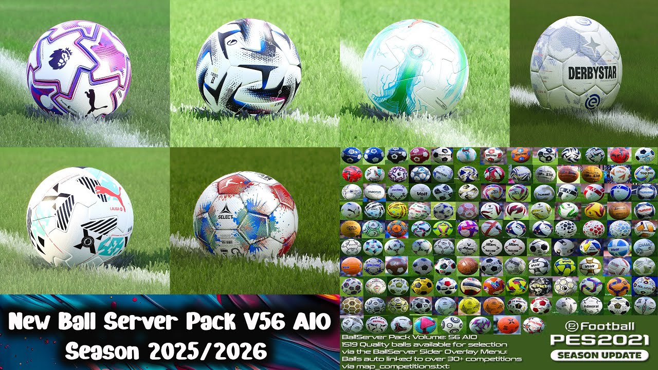 Новый пакет Ball Server Pack V56 AIO для сезона 2025/2026 + установка — PES 2021 и Football Life ...