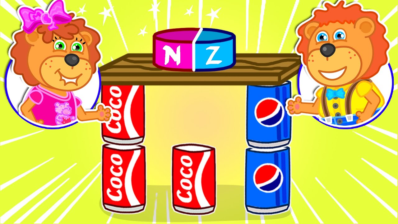 Leo Makes Amazing Science Experiments with Magnets | Lion Family | Cartoon for Kids1