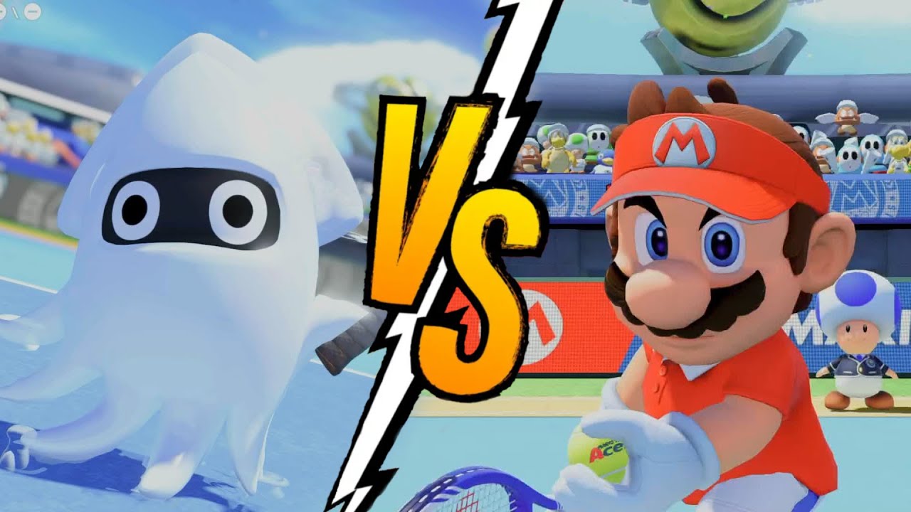 Mario Tennis Aces - Freeplay Mode | Blooper vs Mario in Marina Stadium (Hard)