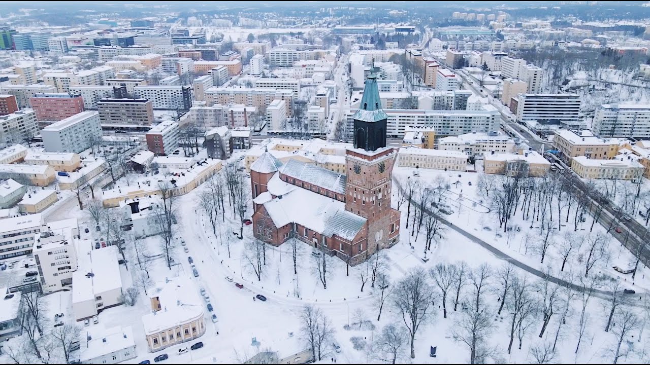 Finland, Turku by drone, winter 2020-2021. Vlog3