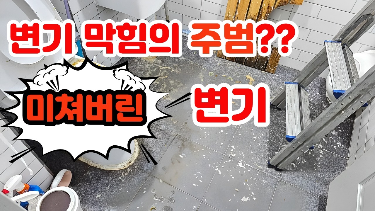 변기에 뭘 ~집어 넣었길래 ~이런 증 상이  나타나지~!#변기 막힘 해결하기