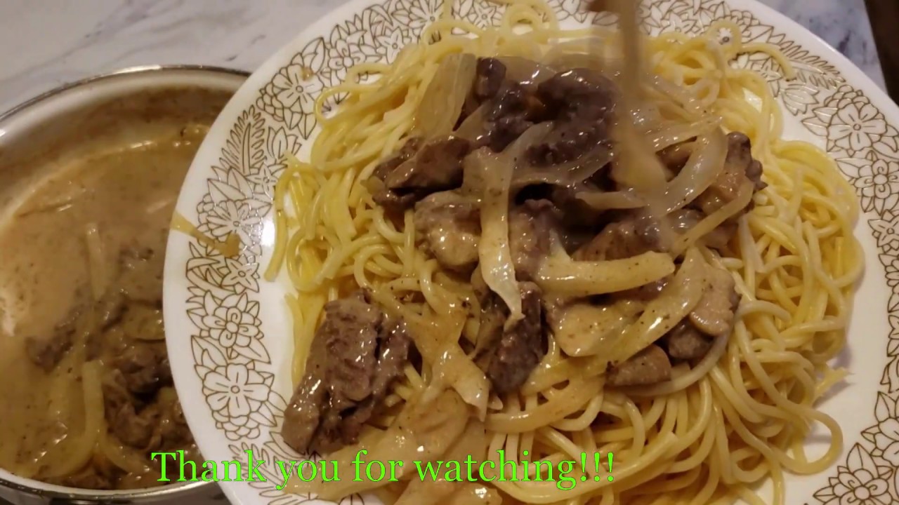 Beef Stroganoff with sour cream / beef recipe / dinner recipe