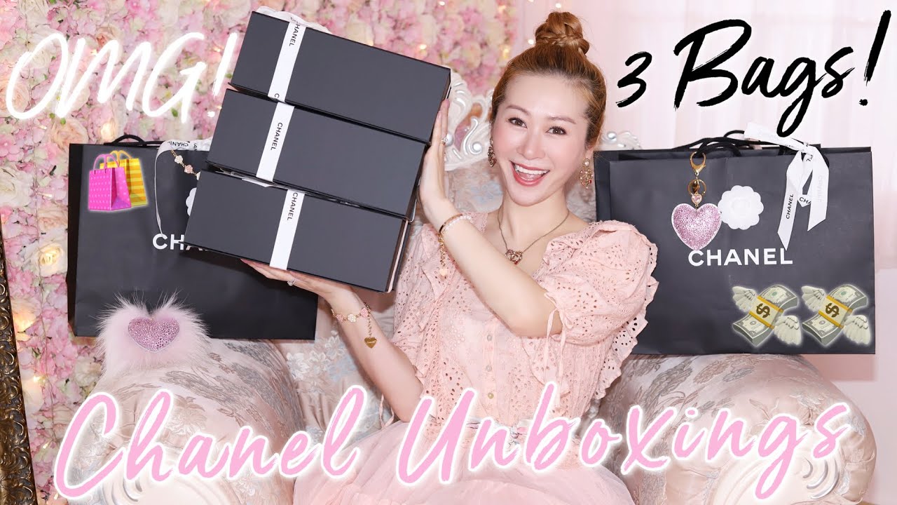 TRIPLE CHANEL BAG UNBOXING 🤩 OMG 3 BAGS! I SCORED ALL THE SUPER HOT BAGS 🤑 + SURPRISE 💖 LINDIESS