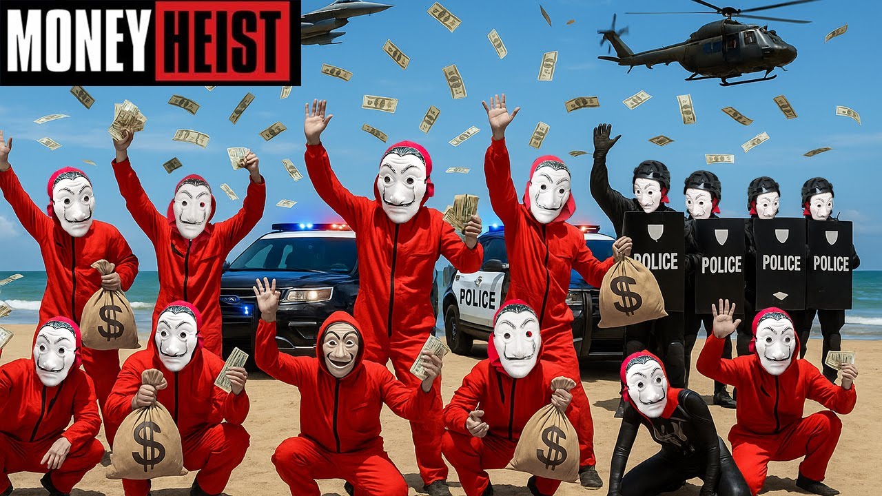 PARKOUR VS MONEY HEIST! 6  BAD GUYS No ESCAPE, POLICE Trap Crushes Shut (BELLA CIAO REMIX) Epic POV