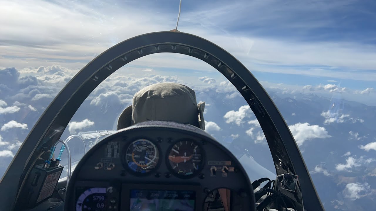 5800 метров прямой эфир c планера ASG 32 Mi