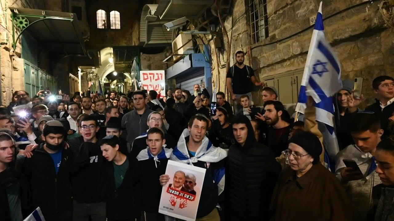 Israeli protesters march in Jerusalem's Old City after Hamas gun attack | AFP