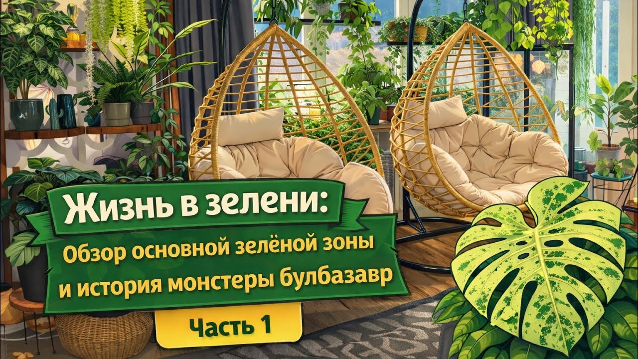 Моя главная зелёная зона 🌿 Мини-румтур и много болтовни про монстеру Булбазавр