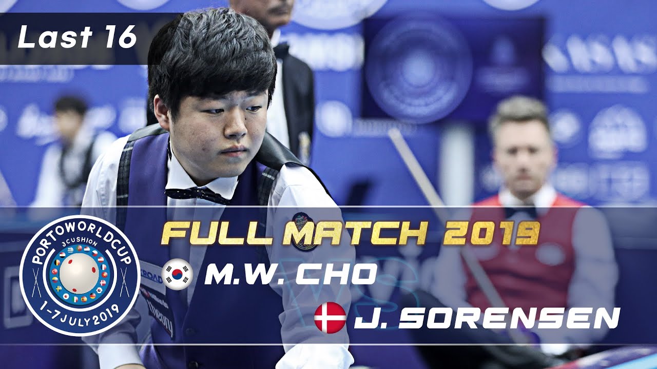 Last 16 - Myung Woo CHO vs Jacob SORENSEN (Porto World Cup 3-Cushion 2019)