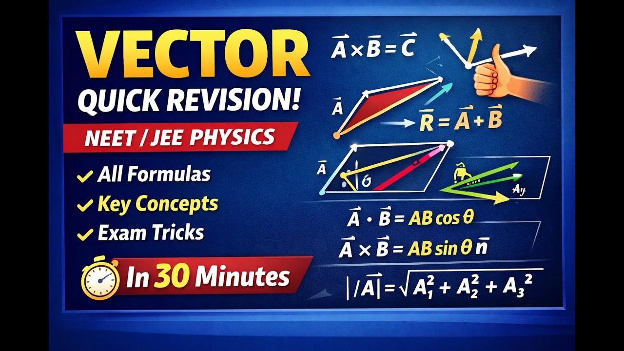 Vector Quick Revision in 30 Minutes | Complete Formula & Concepts | NEET/JEE Physics