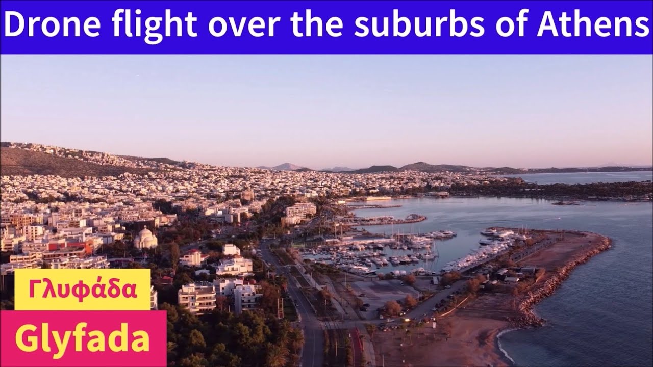 🌅 𝗔𝘁𝗵𝗲𝗻𝘀 𝘀𝘂𝗯𝘂𝗿𝗯𝘀 🚁 𝗚𝗹𝘆𝗳𝗮𝗱𝗮 𝗳𝗿𝗼𝗺 𝗮 𝗱𝗿𝗼𝗻𝗲 𝗮𝘁 𝘀𝘂𝗻𝘀𝗲𝘁 🌅