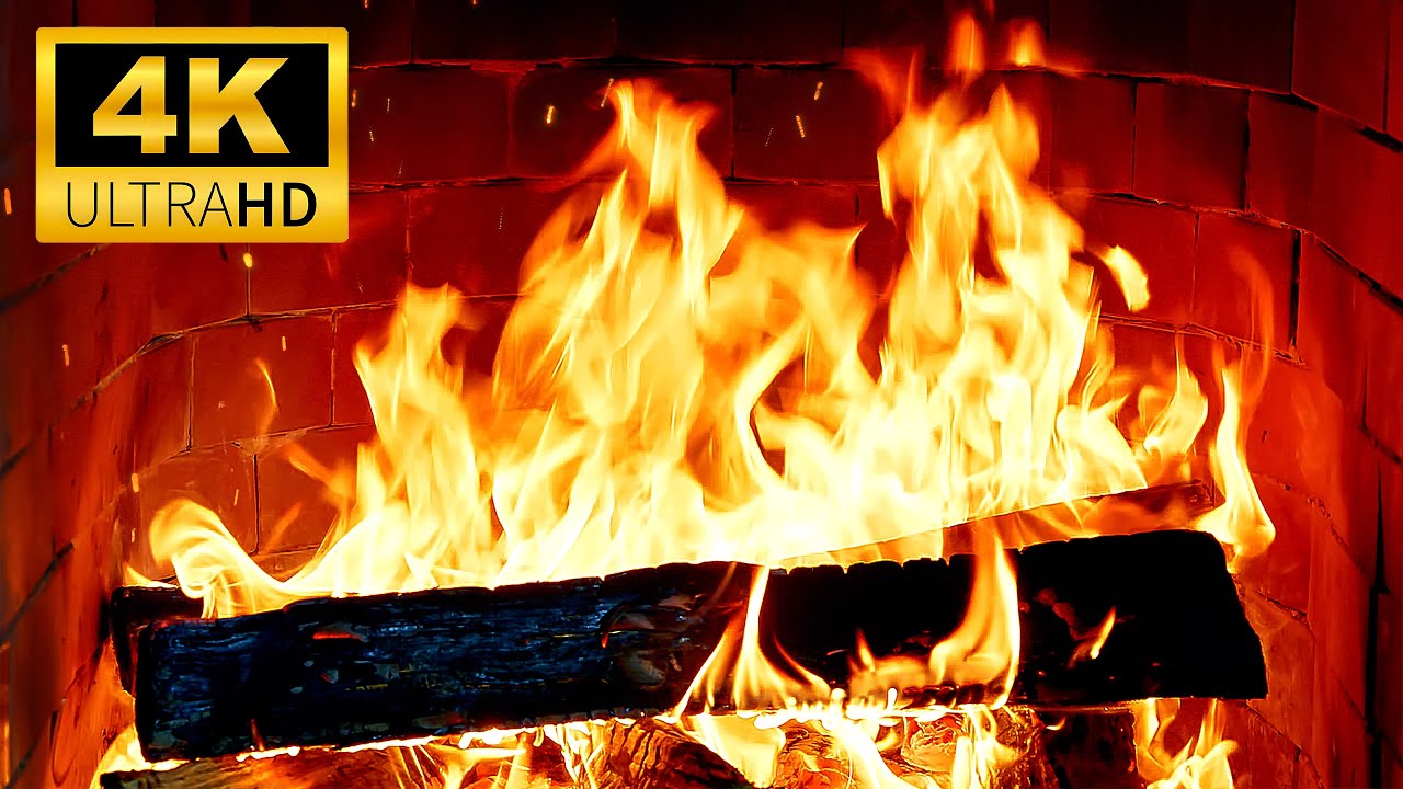 🔥Cozy Fireplace Ambience for Relaxation | Soothing Fireplace 4K with Crackling Fire, Burning Logs