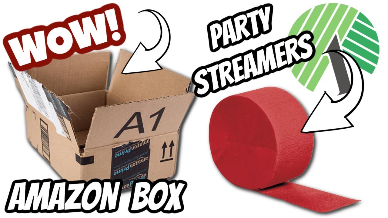 Use your AMAZON Boxes and Party Streamers for this GENIUS DIY
