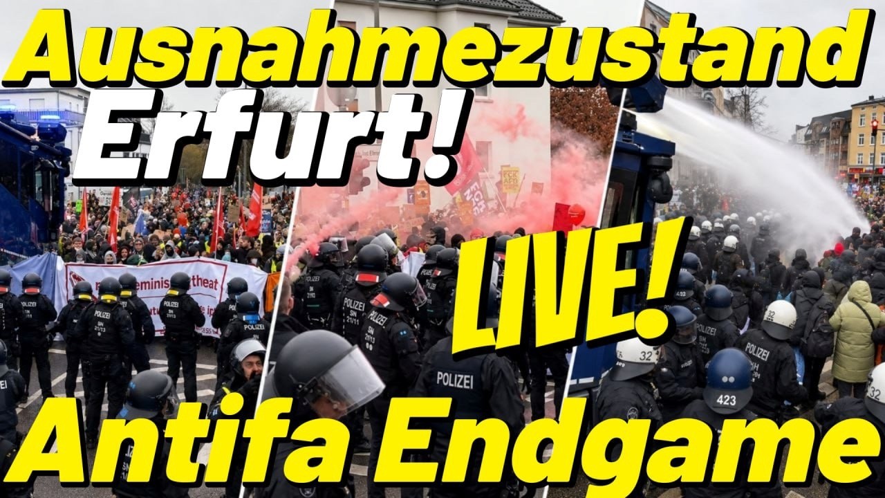 LIVE ❗ ERFURT AfD Parteitag & Antifa Gegendemo 💥 Ausnahmezustand - Endgame? Eskaliert es? 😱