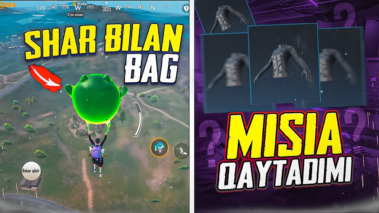 MISSIA SETI QAYTADIMI ? 🤫 SHAR BILA OSMONGA UCHAMIZ 🤩 TIKTOKDAGI LIFEHACK BAGLAR #pubg #pubgmobile