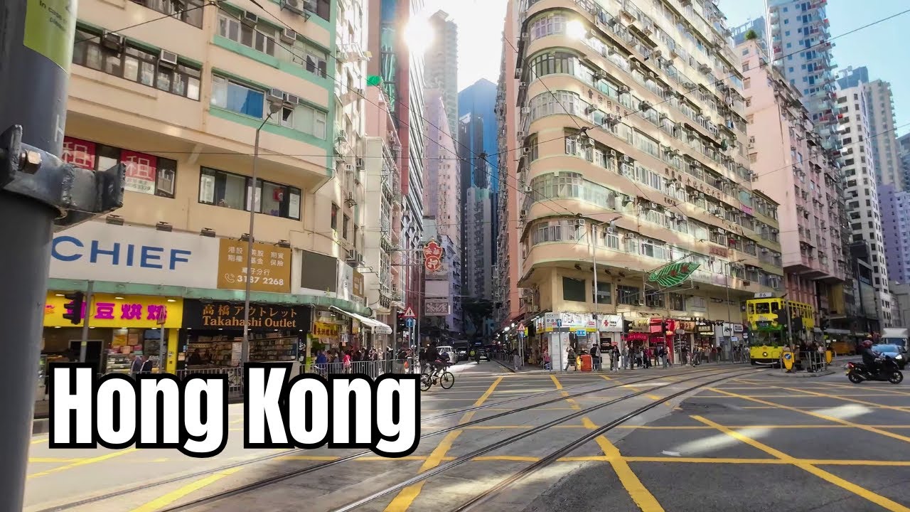 Walking in Wan Chai district in Hong Kong