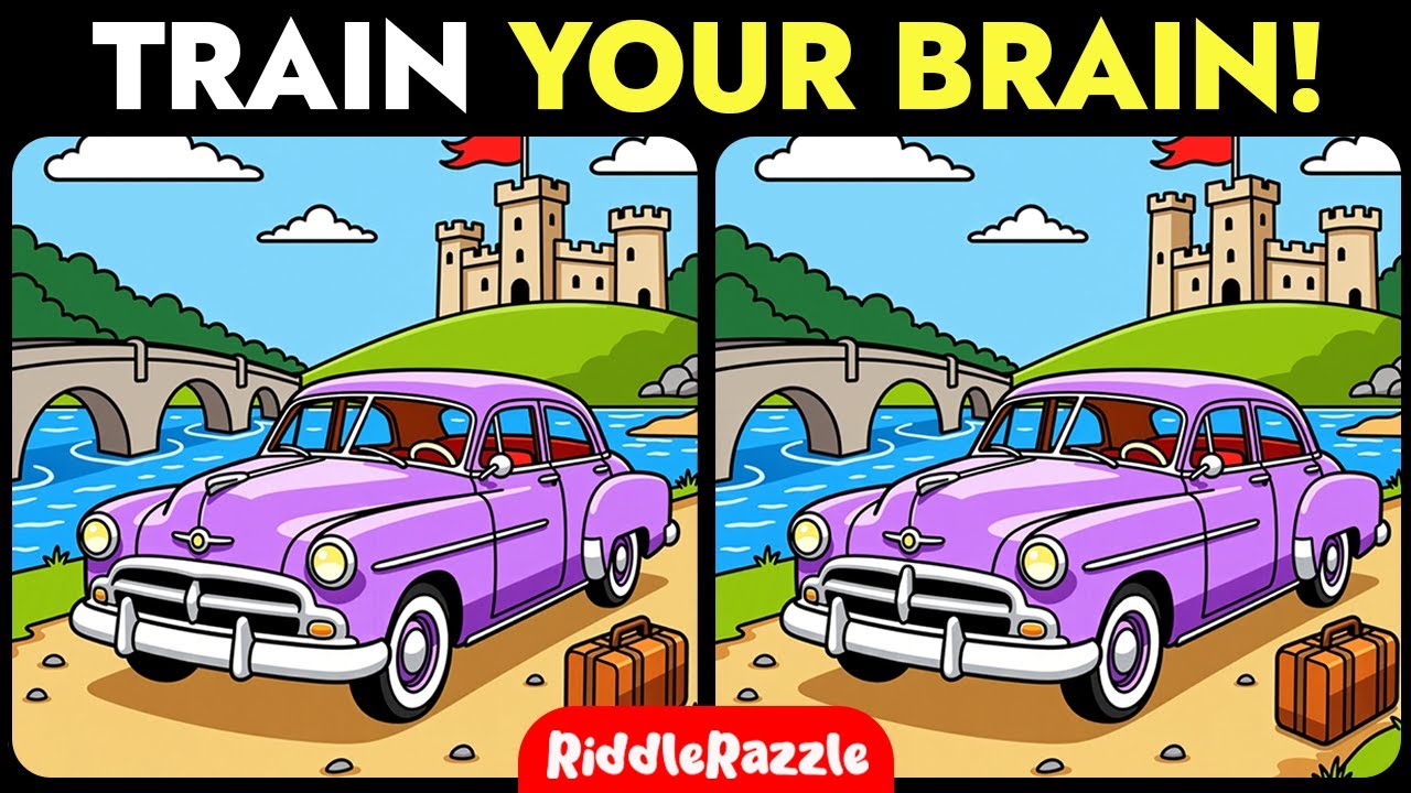 Spot 3 Differences! Fun Brain Game / 5 Puzzles to Test Your Eyes!