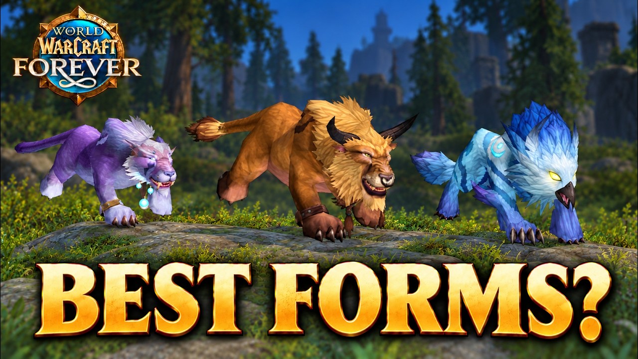 WoW Forever Druid Forms Compared - Night Elf vs Tauren vs Skyborne