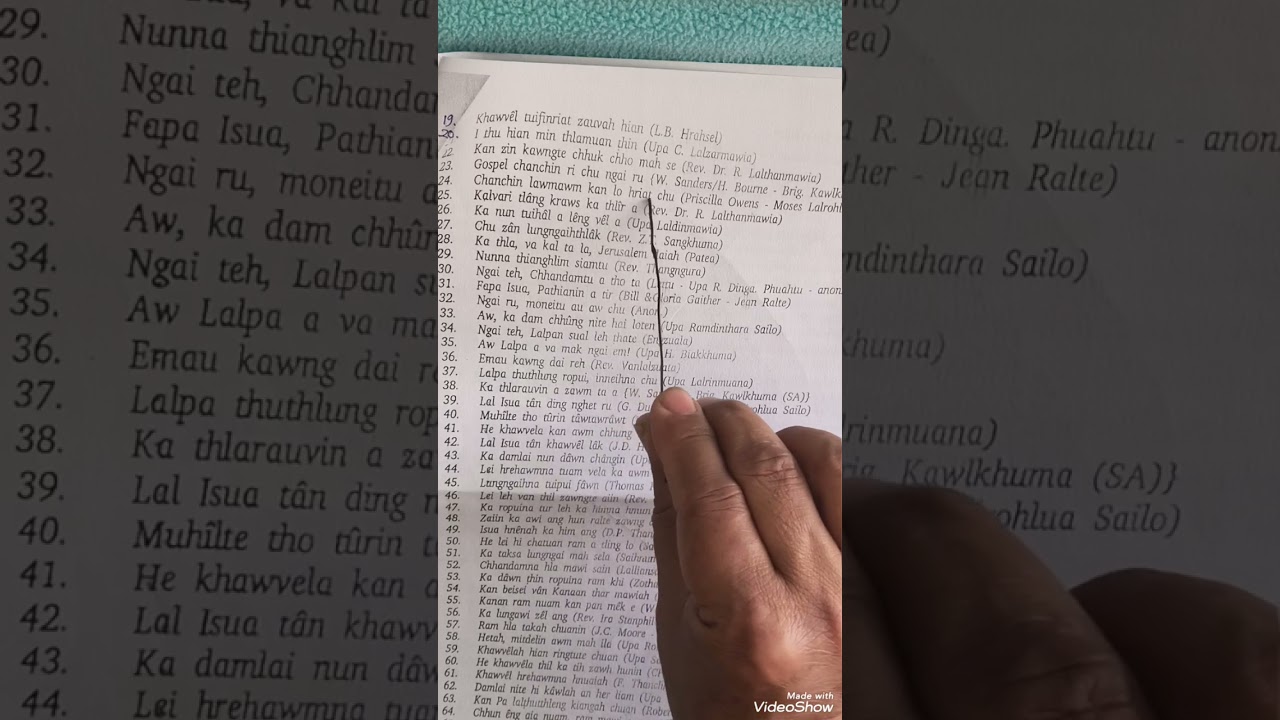 KRISTIAN HLA BU-A BELH THAR TUR HLA ZAWNG ZAWNGTE. 