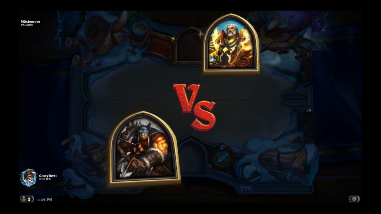 Hearthstone 99 Rang Wild Qest Carnassa Hunter vs Libram Yogg Secret Paladin