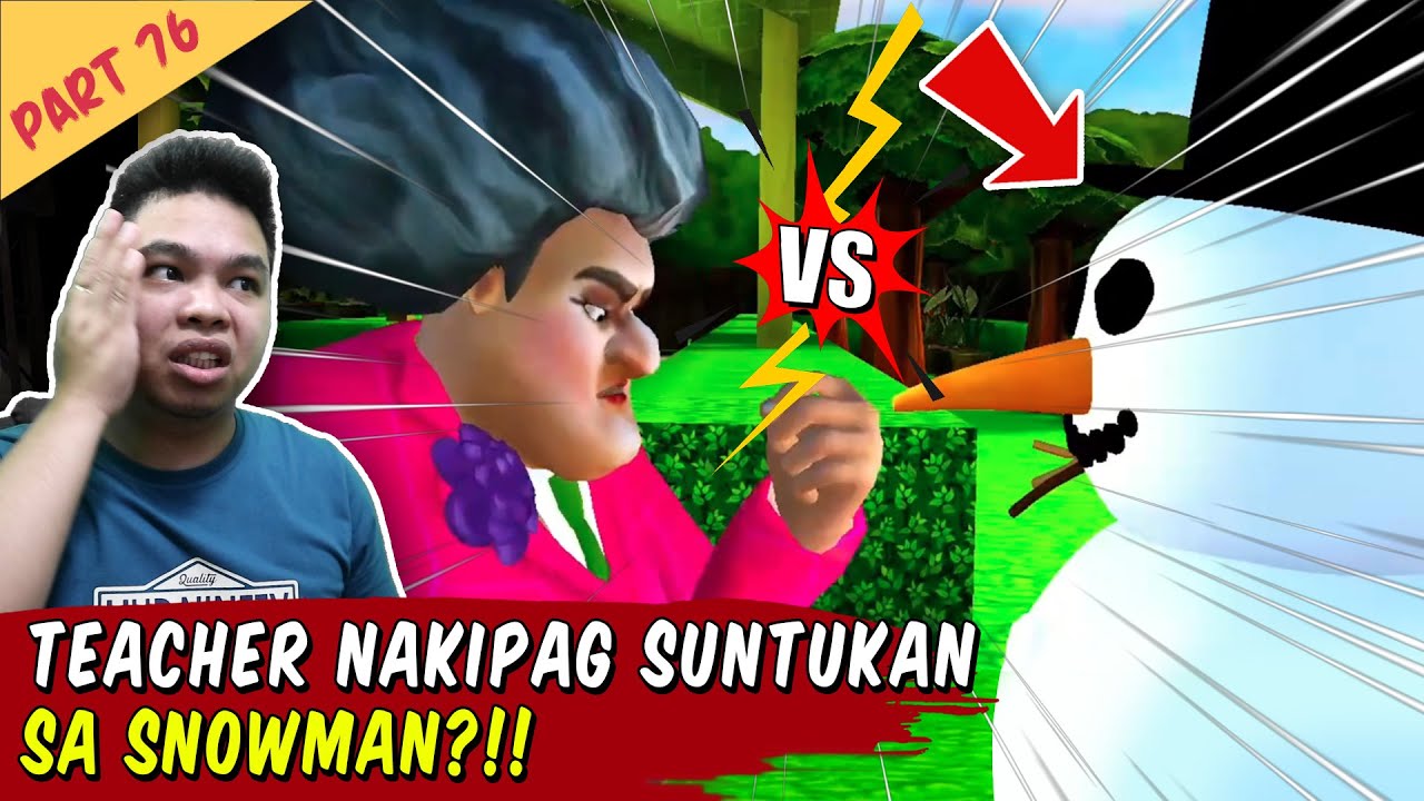 Nabaliw si Teacher Nakipag-suntukan sa Snowman! - Scary Teacher Part 76