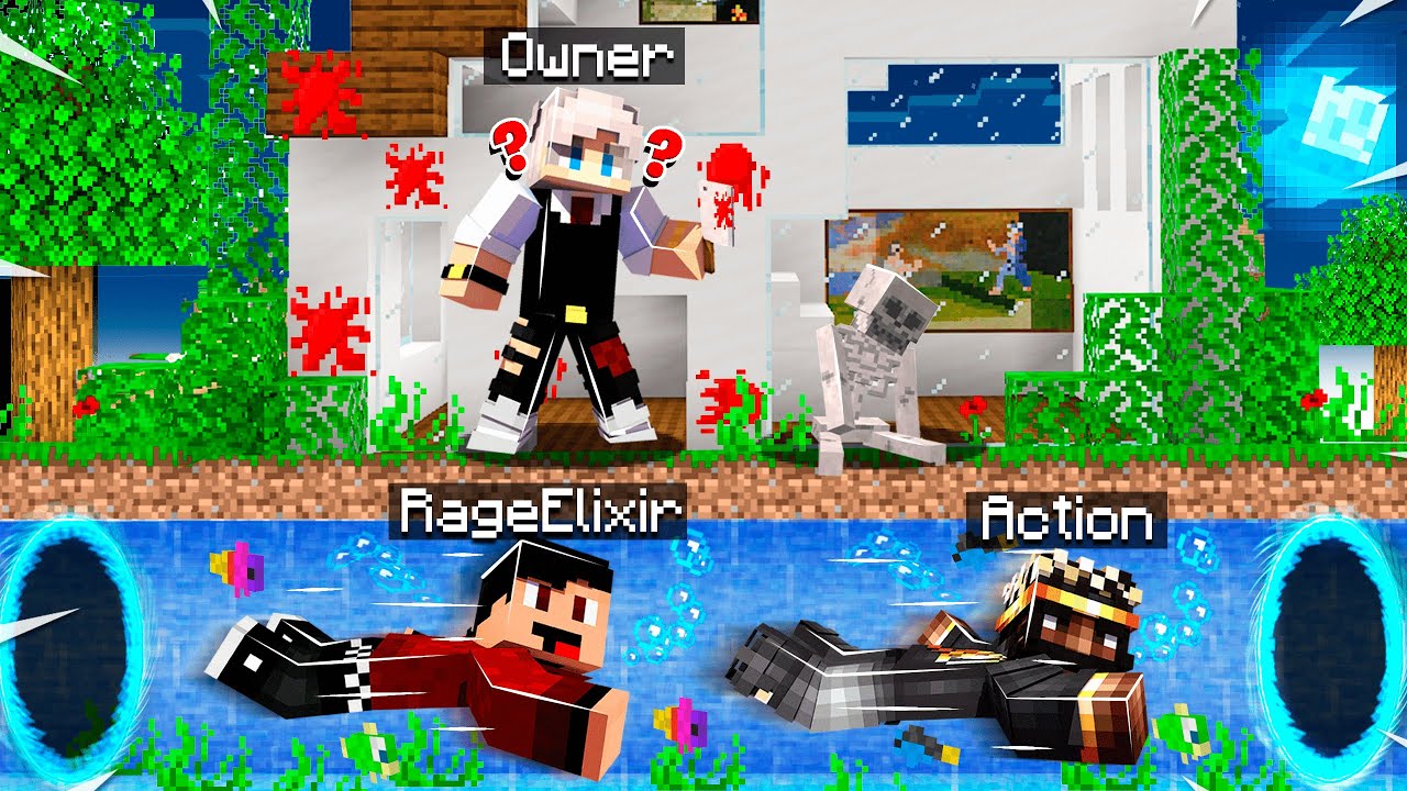 WE USED AN UNDERWATER SEWER TO ESCAPE IN MINECRAFT!!