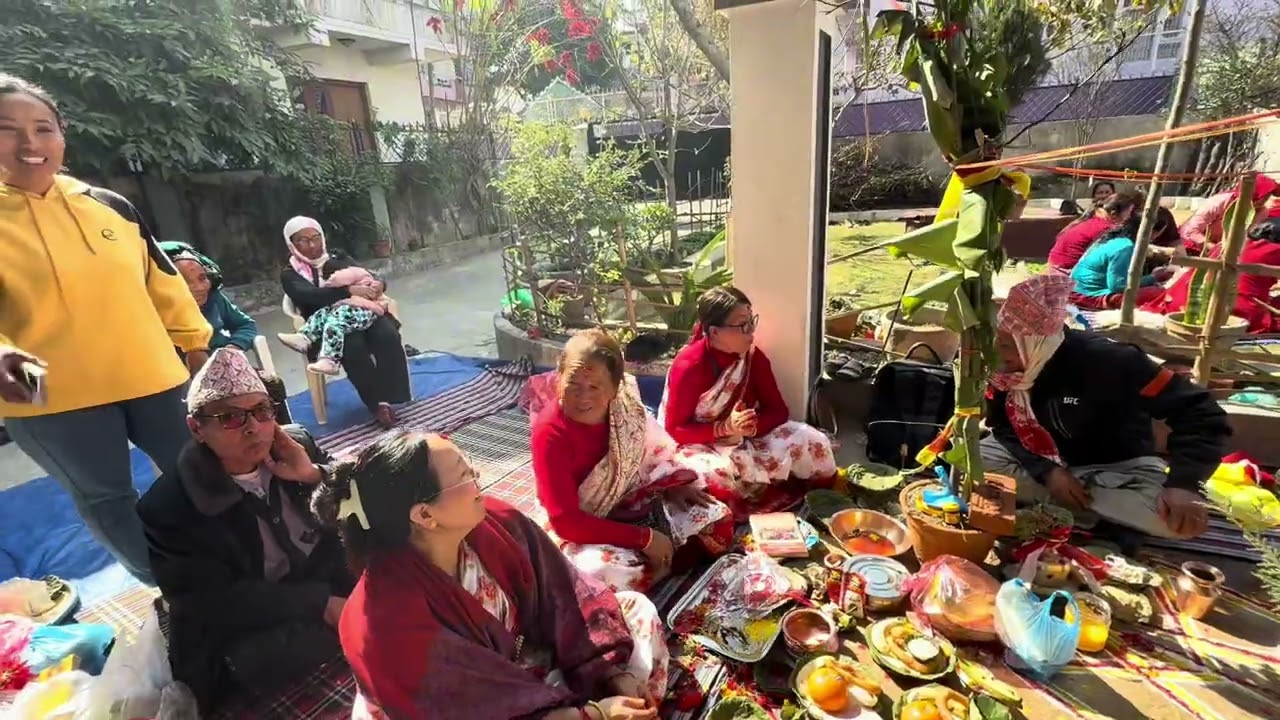 Gharmaa Rudri satenarayan puja ra lakbatti projolit gari puja sammana vayo
