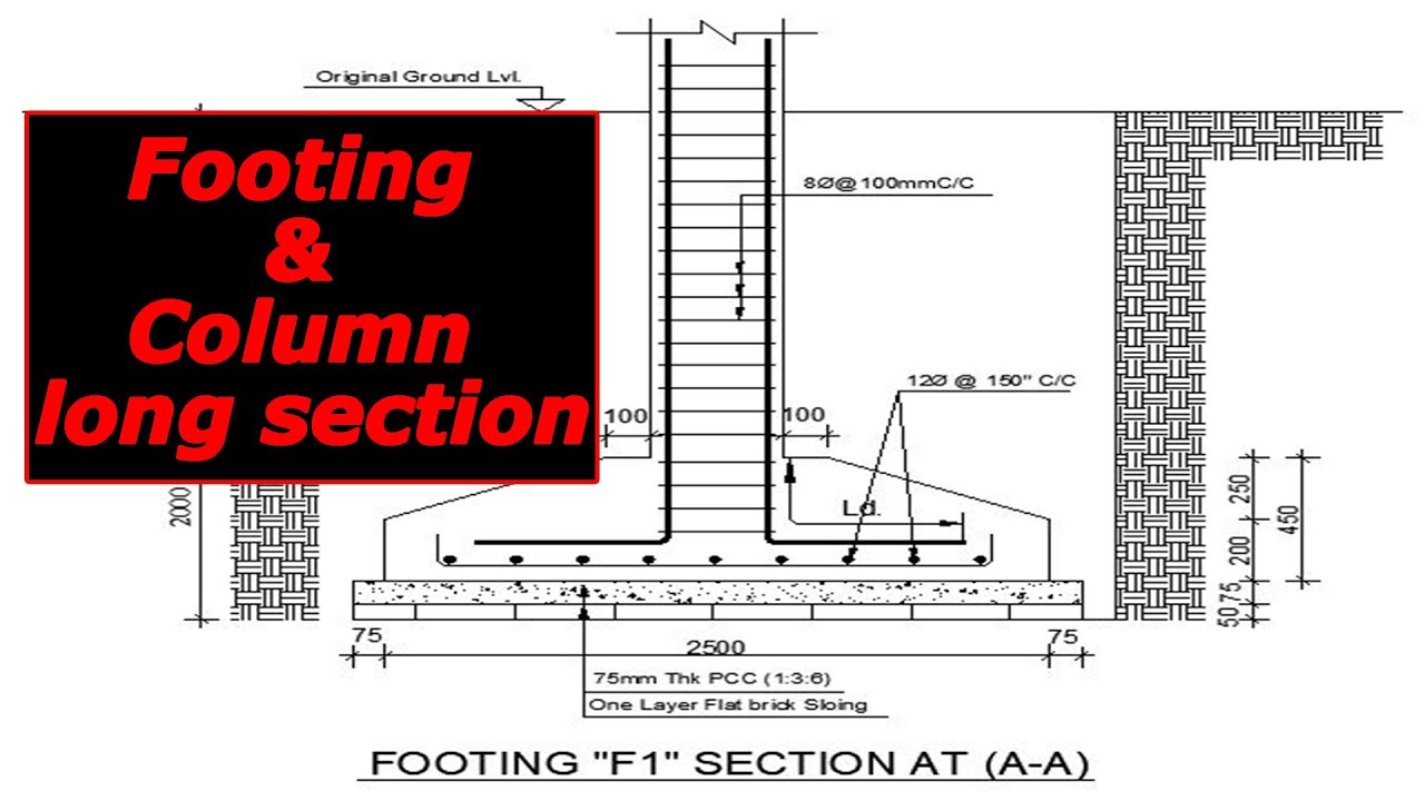 How to draw A Footing & Column section in AutoCAD | Footing Column section | AutoCAD Bangla tutorial