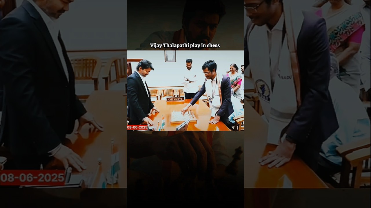 🚩 TVK Leader Thalapathy Vijay playing chess #shorts #vijaythalapathy #thalapathyvijay