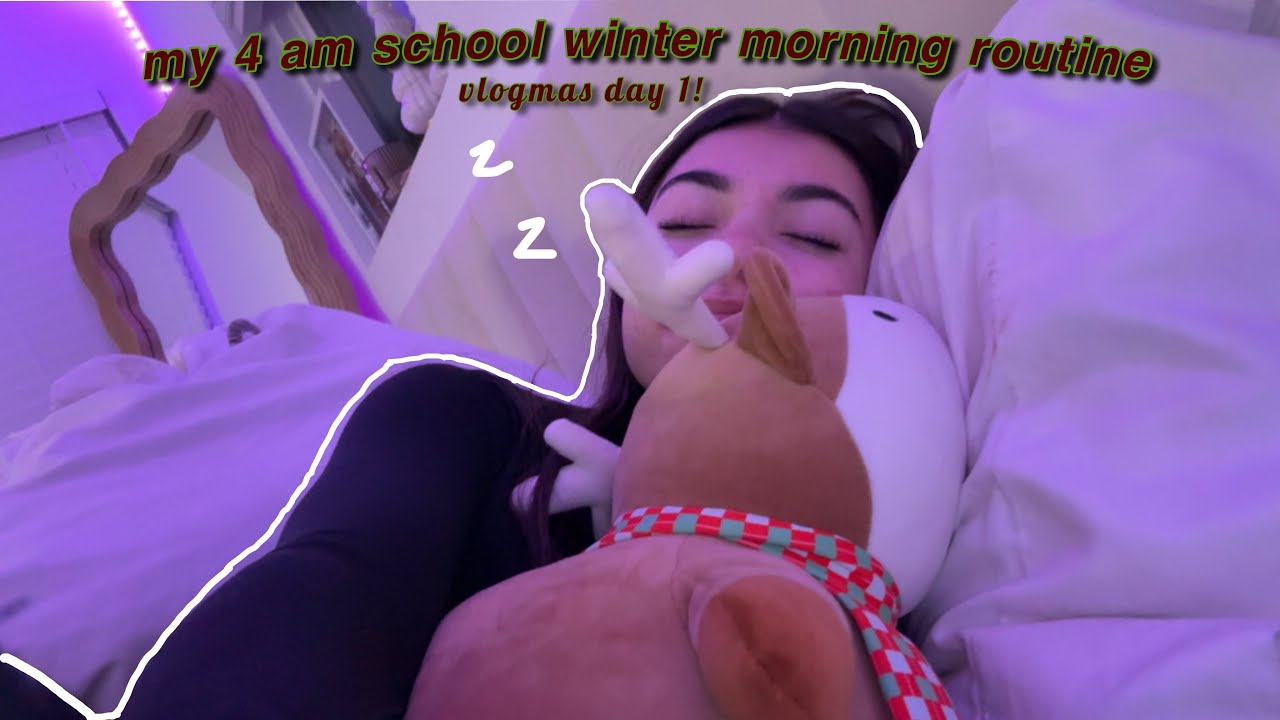 Моя зимняя утренняя рутина в 4 утра в ШКОЛЕ | VLOGMAS день 1| *hoperyangrwm*