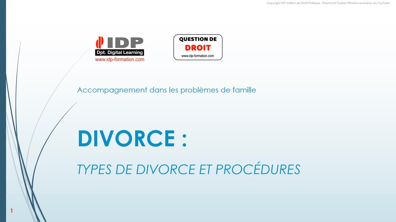 Formation gratuite : Divorce - types & proc&eacute;dures